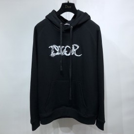  DIOR AND PETER DOIG Hooded Sweatshirt Black Cotton Fleece