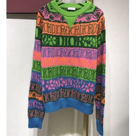 Dior AND SHAWN Sweater Multicolor Wool Jacquard