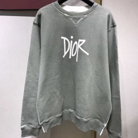 Dior AND SHAWN Sweatshirt Cotton Fleece Gray