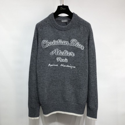 Christian Dior Atelier Sweater Gray Wool Jersey