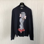 Dior Bobby Sweater Navy Blue Cashmere Jacquard