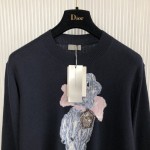 Dior Bobby Sweater Navy Blue Cashmere Jacquard