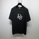 Relaxed-Fit DIOR BY ERL T-Shirt Black Slub Cotton Jersey