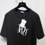 Relaxed-Fit DIOR BY ERL T-Shirt Black Slub Cotton Jersey