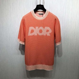 Dior Coral Cotton-Blend Tramato Knit