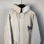 Dior HOODED PARKA Gray Technical Cotton Ottoman