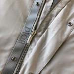 Dior HOODED PARKA Gray Technical Cotton Ottoman