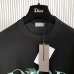 Dior Jardin Sweater Black Silk and Cotton Jersey Stitch Knit