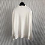 Dior Jardin Sweater White Silk and Cotton Jersey Stitch Knit