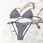 Dior oblique bikini swimsuit blue