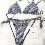 Dior oblique bikini swimsuit blue