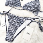 Dior oblique bikini swimsuit blue