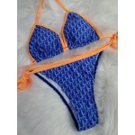 Dior oblique bikini swimsuit blue / orange