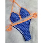 Dior oblique bikini swimsuit blue / orange