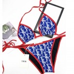 Dior oblique bikini swimsuit Blue / Red