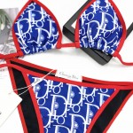 Dior oblique bikini swimsuit Blue / Red