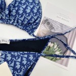 Dior oblique bikini swimsuit blue 