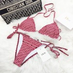 Dior oblique bikini swimsuit red