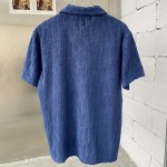 Oversized Dior Oblique Polo Shirt Blue Terry Cotton Jacquard