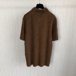 Oversized Dior Oblique Polo Shirt Brown Terry Cotton Jacquard