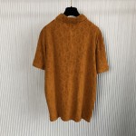 Oversized Dior Oblique Polo Shirt Orange Terry Cotton Jacquard