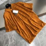 Oversized Dior Oblique Polo Shirt Orange Terry Cotton Jacquard