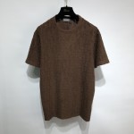 Dior Oblique T-Shirt Brown Terry Cotton Jacquard