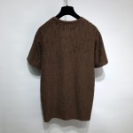 Dior Oblique T-Shirt Brown Terry Cotton Jacquard