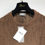 Dior Oblique T-Shirt Brown Terry Cotton Jacquard