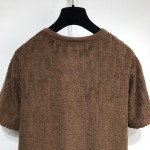 Dior Oblique T-Shirt Brown Terry Cotton Jacquard