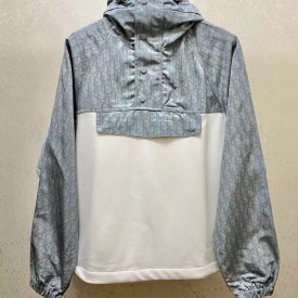 Dior Oblique Hooded Anorak Grey and White