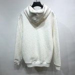 Oversized Hooded Sweatshirt with Dior Oblique Motif White