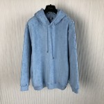 Dior Oblique Relaxed-Fit Hooded Sweatshirt Blue Terry Cotton Jacquard