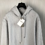 Dior Oblique Relaxed-Fit Hooded Sweatshirt Gray Terry Cotton Jacquard