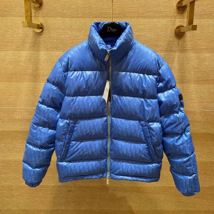 Dior Oblique Down Jacket Blue Jacquard 2023