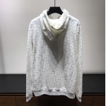 Dior oblique jacquard cotton terry hoodie white