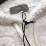 Dior oblique jacquard cotton terry hoodie white