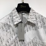 Black and White Dior Oblique Kasuri Cotton Denim Overshirt