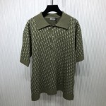 DIOR OBLIQUE POLO SHIRT Khaki Cotton Jacquard