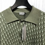 DIOR OBLIQUE POLO SHIRT Khaki Cotton Jacquard