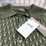 DIOR OBLIQUE POLO SHIRT Khaki Cotton Jacquard