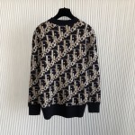 Dior Oblique Sweater Navy Blue Wool Jacquard