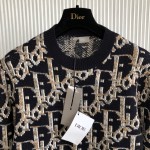 Dior Oblique Sweater Navy Blue Wool Jacquard