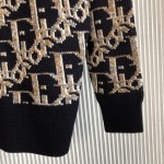 Dior Oblique Sweater Navy Blue Wool Jacquard