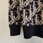 Dior Oblique Sweater Navy Blue Wool Jacquard