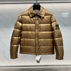 Dior Oblique Quilted Jacket Gold Technical Jacquard