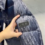 Dior Oblique Quilted Jacket Navy Technical Jacquard