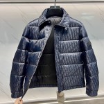 Dior Oblique Quilted Jacket Navy Technical Jacquard