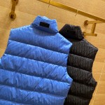 Dior Oblique Sleeveless Down Jacket Vest Blue