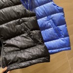 Dior Oblique Sleeveless Down Jacket Vest Blue